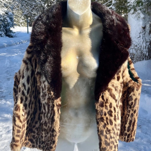 Vintage Edward Reilly & Co. Dyed Leopard Print Mink Fur Vest - Picture 4 of 6